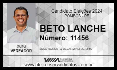 Candidato BETO LANCHE 2024 - POMBOS - Eleições