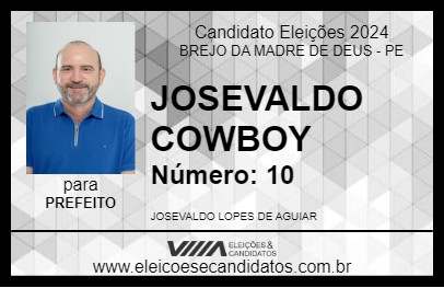 Candidato JOSEVALDO COWBOY 2024 - BREJO DA MADRE DE DEUS - Eleições