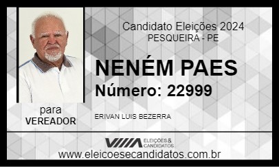 Candidato NENÉM PAES 2024 - PESQUEIRA - Eleições