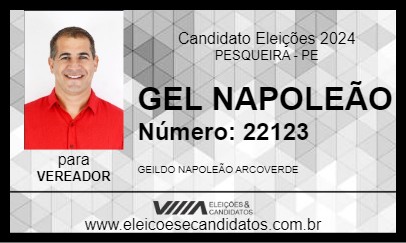 Candidato GEL NAPOLEÃO 2024 - PESQUEIRA - Eleições