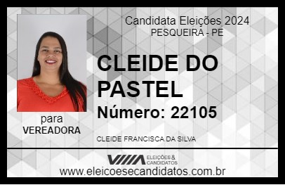 Candidato CLEIDE DO PASTEL 2024 - PESQUEIRA - Eleições