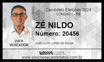 Candidato ZÉ NILDO 2024 - CONDADO - Eleições