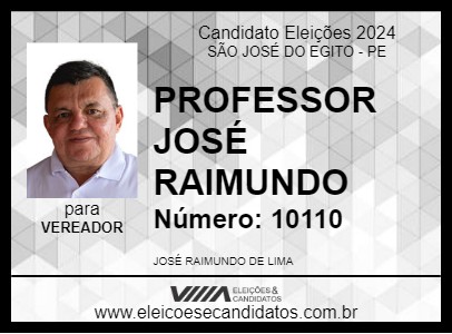 Candidato PROFESSOR JOSÉ RAIMUNDO 2024 - SÃO JOSÉ DO EGITO - Eleições