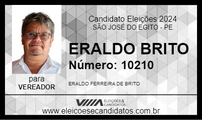 Candidato ERALDO BRITO 2024 - SÃO JOSÉ DO EGITO - Eleições