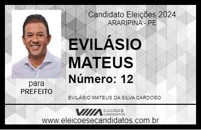 Candidato EVILÁSIO MATEUS 2024 - ARARIPINA - Eleições