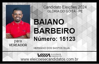 Candidato BAIANO BARBEIRO 2024 - GLÓRIA DO GOITÁ - Eleições