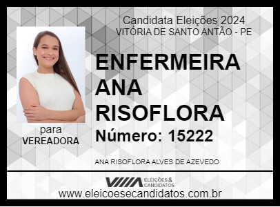 Candidato ENFERMEIRA ANA RISOFLORA 2024 - VITÓRIA DE SANTO ANTÃO - Eleições