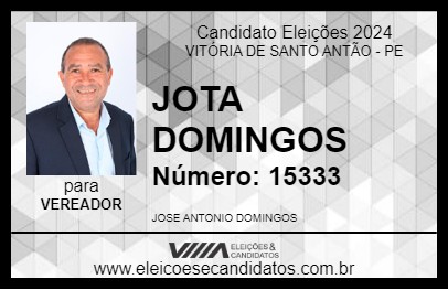 Candidato JOTA DOMINGOS 2024 - VITÓRIA DE SANTO ANTÃO - Eleições