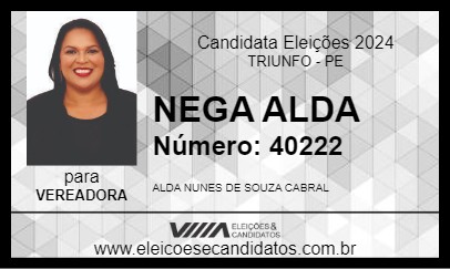 Candidato NEGA ALDA 2024 - TRIUNFO - Eleições