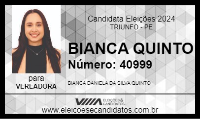 Candidato BIANCA QUINTO 2024 - TRIUNFO - Eleições