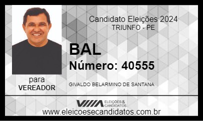 Candidato BAL 2024 - TRIUNFO - Eleições