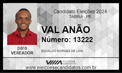 Candidato VAL ANÃO 2024 - TABIRA - Eleições