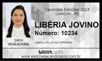 Candidato LIBÉRIA JOVINO 2024 - OURICURI - Eleições