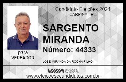 Candidato SARGENTO MIRANDA 2024 - CARPINA - Eleições