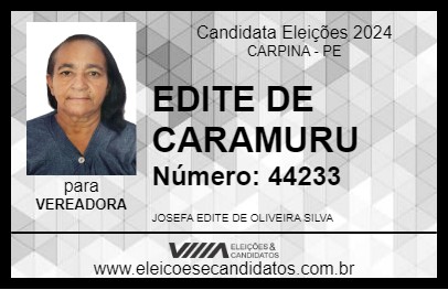 Candidato EDITE DE CARAMURU 2024 - CARPINA - Eleições