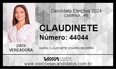 Candidato CLAUDINETE 2024 - CARPINA - Eleições