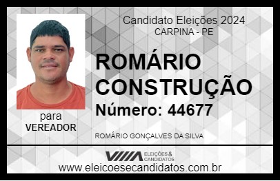 Candidato ROMÁRIO CONSTRUÇÃO 2024 - CARPINA - Eleições