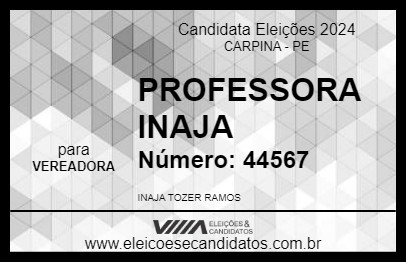 Candidato PROFESSORA INAJA 2024 - CARPINA - Eleições