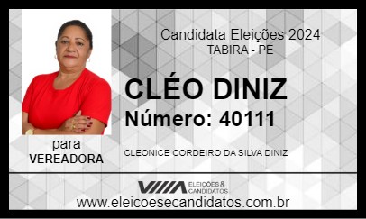 Candidato CLÉO DINIZ 2024 - TABIRA - Eleições