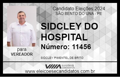 Candidato SIDCLEY DO HOSPITAL 2024 - SÃO BENTO DO UNA - Eleições