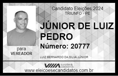 Candidato JÚNIOR DE LUIZ PEDRO 2024 - TRIUNFO - Eleições