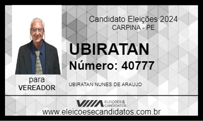 Candidato UBIRATAN 2024 - CARPINA - Eleições