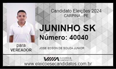 Candidato JUNINHO SK 2024 - CARPINA - Eleições