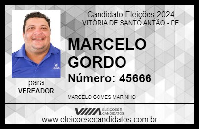 Candidato MARCELO GORDO 2024 - VITÓRIA DE SANTO ANTÃO - Eleições