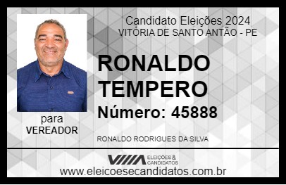 Candidato RONALDO TEMPERO 2024 - VITÓRIA DE SANTO ANTÃO - Eleições