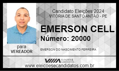 Candidato EMERSON CELL 2024 - VITÓRIA DE SANTO ANTÃO - Eleições