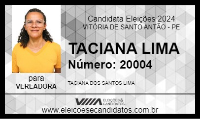 Candidato TACIANA LIMA 2024 - VITÓRIA DE SANTO ANTÃO - Eleições