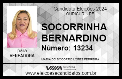 Candidato SOCORRINHA BERNARDINO 2024 - OURICURI - Eleições