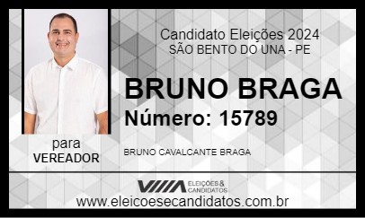 Candidato BRUNO BRAGA 2024 - SÃO BENTO DO UNA - Eleições