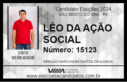 Candidato LÉO DA AÇÃO SOCIAL 2024 - SÃO BENTO DO UNA - Eleições