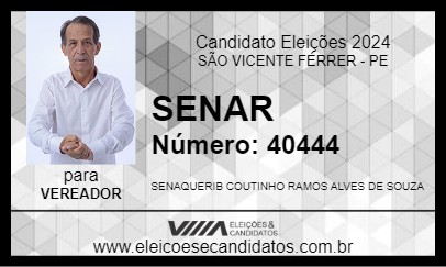 Candidato SENAR 2024 - SÃO VICENTE FÉRRER - Eleições