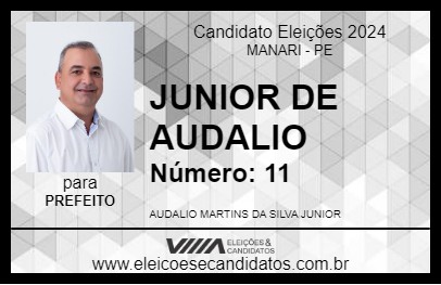 Candidato JUNIOR DE AUDALIO 2024 - MANARI - Eleições