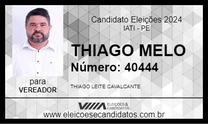 Candidato THIAGO MELO 2024 - IATI - Eleições