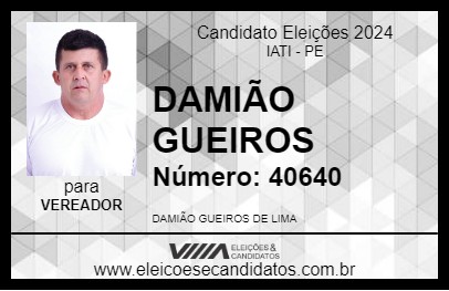 Candidato DAMIÃO GUEIROS 2024 - IATI - Eleições