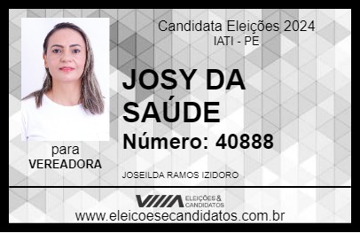 Candidato JOSY DA SAÚDE 2024 - IATI - Eleições