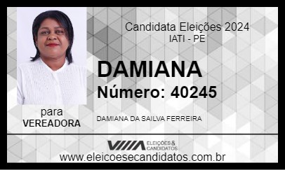 Candidato DAMIANA 2024 - IATI - Eleições