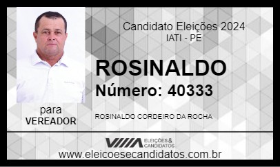 Candidato ROSINALDO 2024 - IATI - Eleições