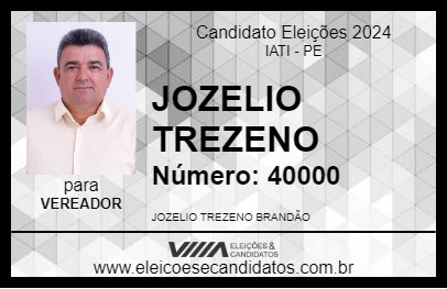 Candidato JOZELIO TREZENO 2024 - IATI - Eleições