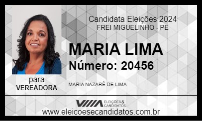 Candidato MARIA LIMA 2024 - FREI MIGUELINHO - Eleições