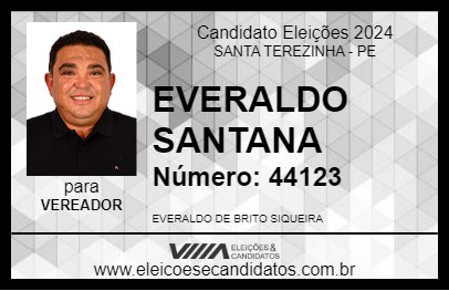 Candidato EVERALDO SANTANA 2024 - SANTA TEREZINHA - Eleições