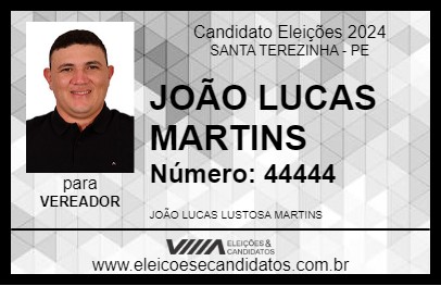 Candidato JOÃO LUCAS MARTINS 2024 - SANTA TEREZINHA - Eleições