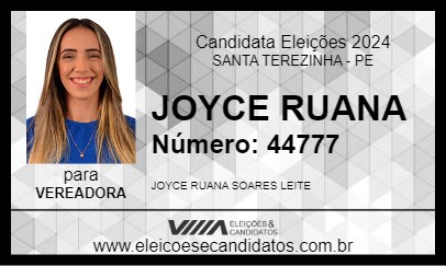 Candidato JOYCE RUANA 2024 - SANTA TEREZINHA - Eleições