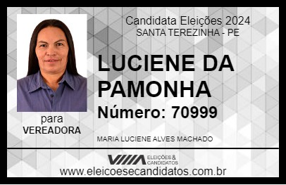 Candidato LUCIENE DA PAMONHA 2024 - SANTA TEREZINHA - Eleições