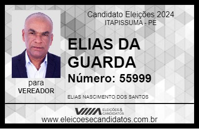 Candidato ELIAS DA GUARDA 2024 - ITAPISSUMA - Eleições