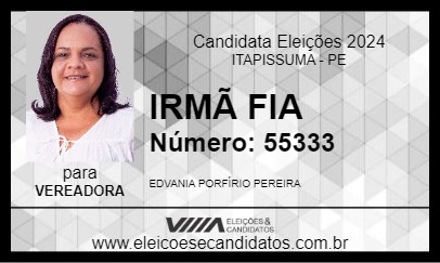 Candidato IRMÃ FIA 2024 - ITAPISSUMA - Eleições