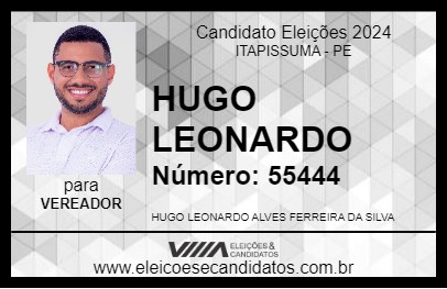 Candidato HUGO LEONARDO 2024 - ITAPISSUMA - Eleições